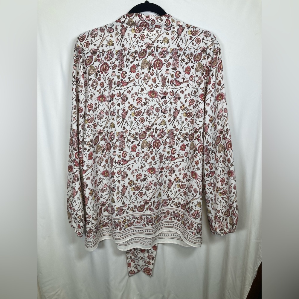 Max Studio Floral Flowy Blouse - Red and Cream Sz XL - Picture 11 of 14